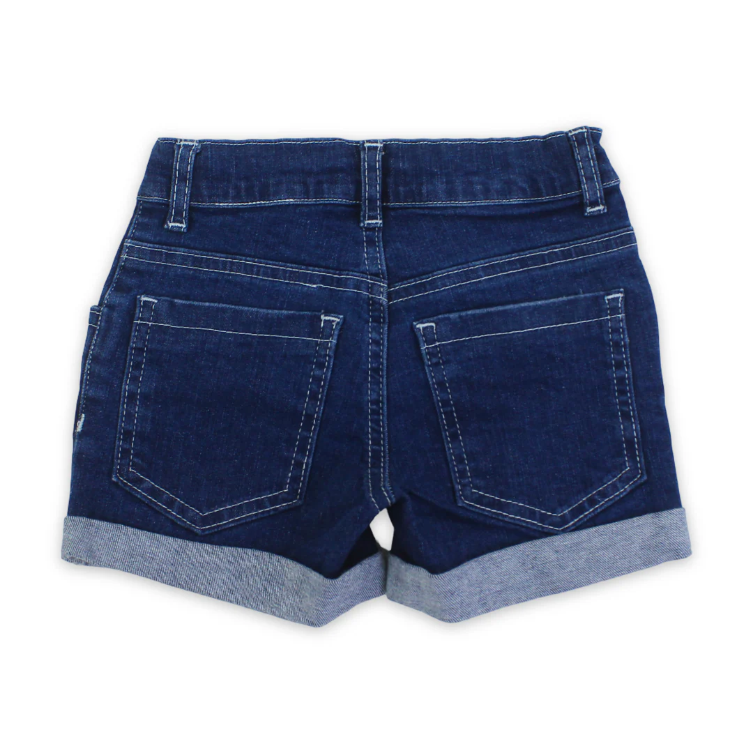 Girls Denim Shorts – Navy - Image 2