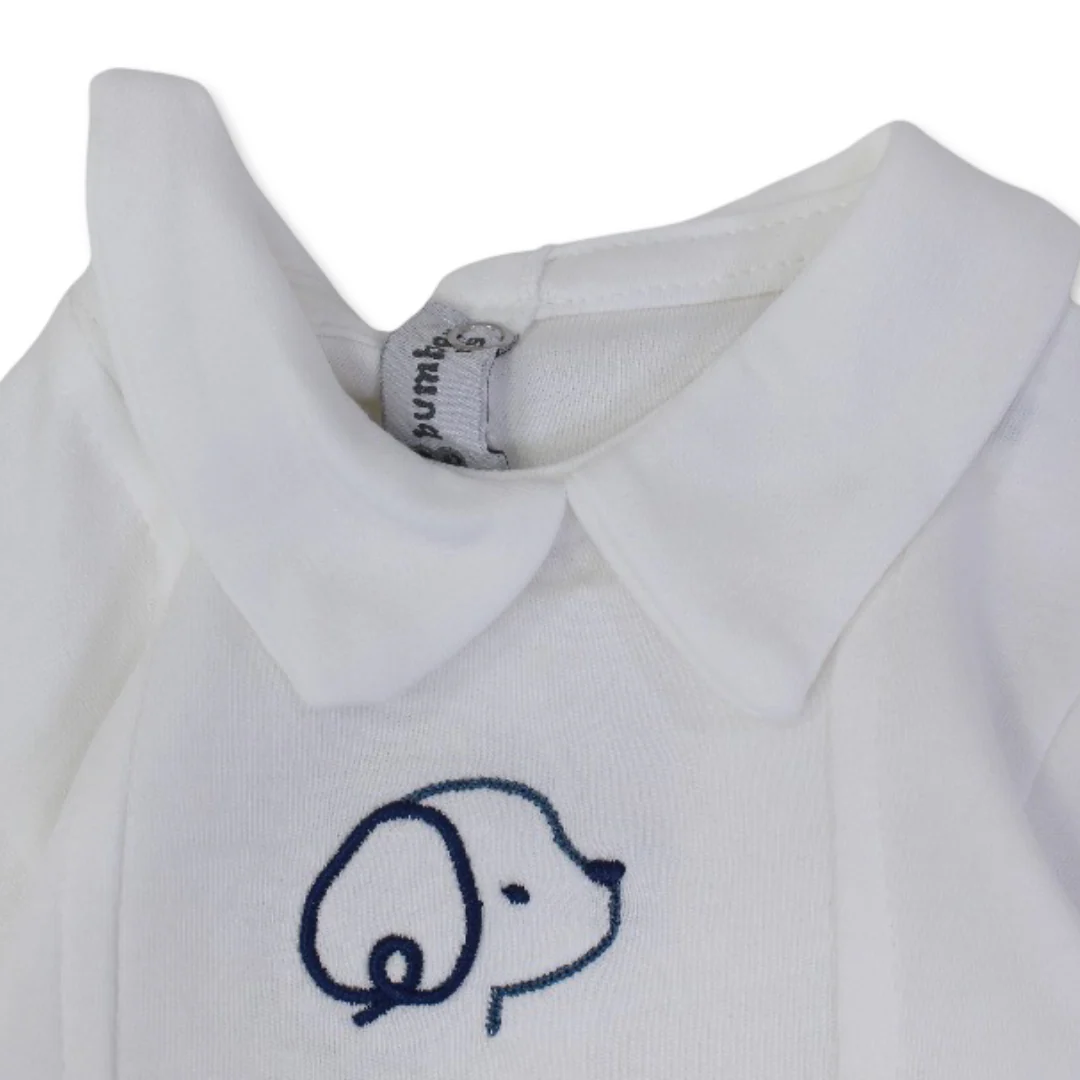 Baby Boys Cotton Baby Footie – with Puppy Print - Image 3