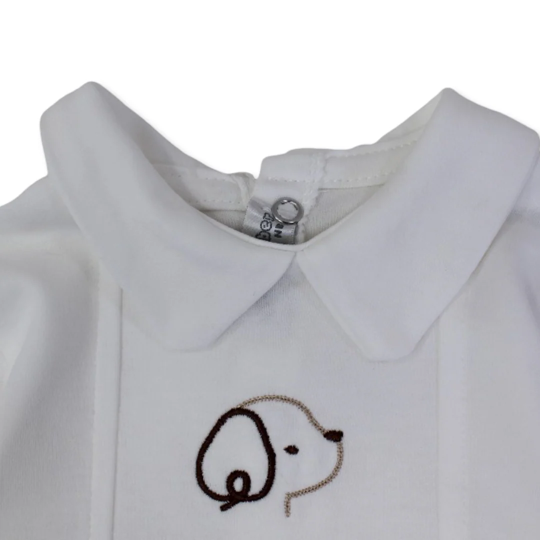 Baby Boys Cotton Baby Footie – with Puppy Print - Image 6