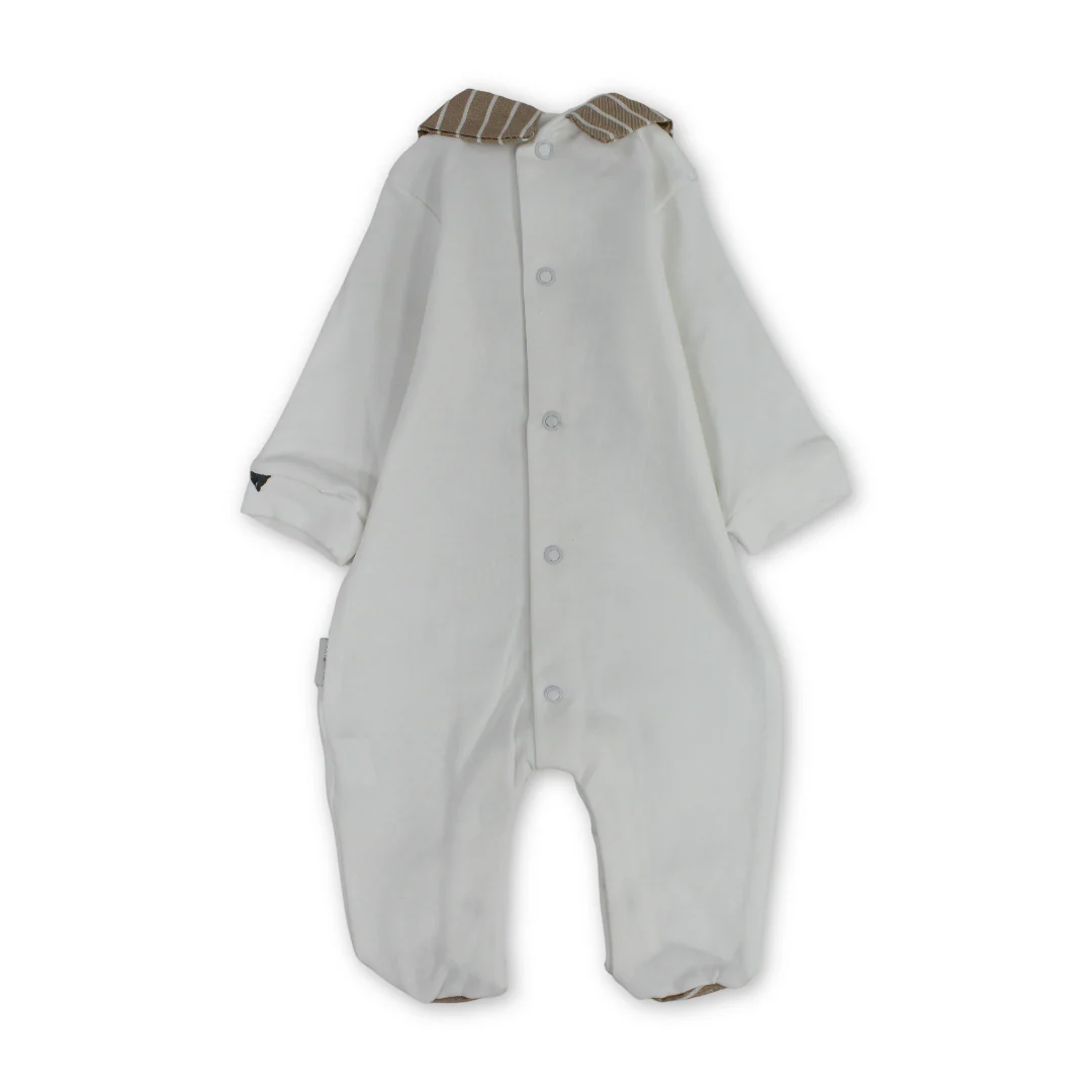 Baby Boys Cotton Baby Footie – Teddy Bear Embroidery - Image 5