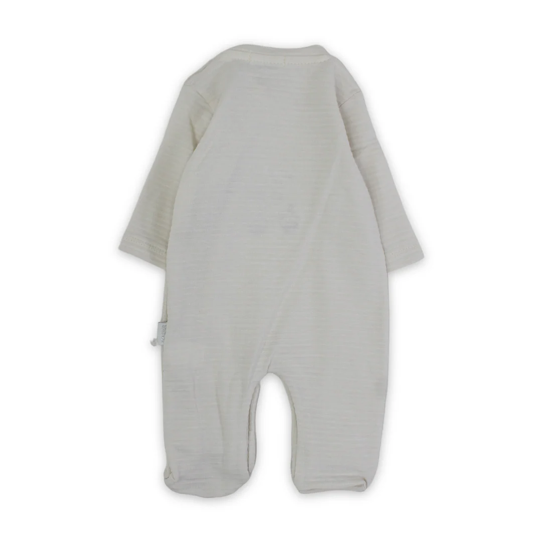 Baby Boys Cotton Baby Footie – Teddy Bear on Motorcycle Embroidery - Image 2
