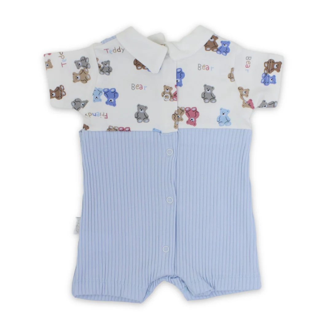 Baby Boys Cotton Romper – "Teddy" Print - Image 4