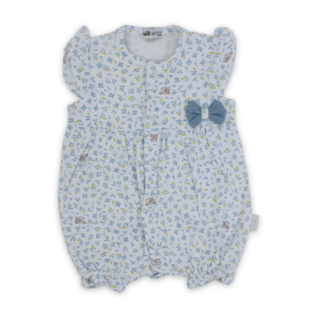 Baby Girls Cotton Romper – with Bow Design - Image 4