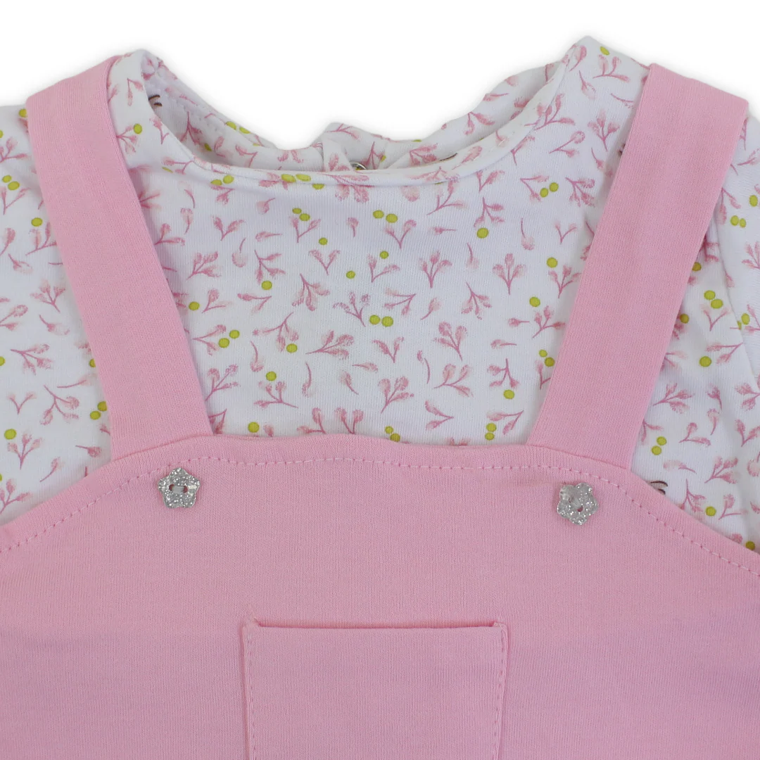 Baby Girls Cotton Romper – Leaves Print - Image 3