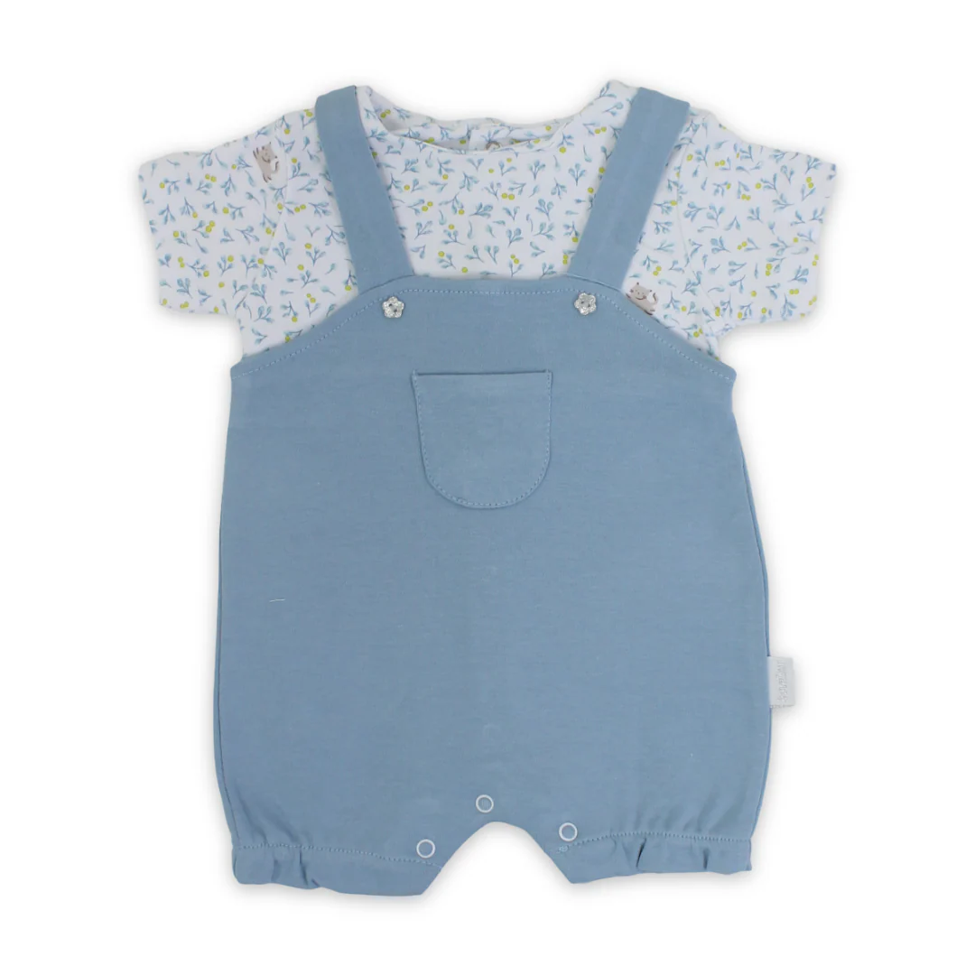 Baby Girls Cotton Romper – Leaves Print - Image 4