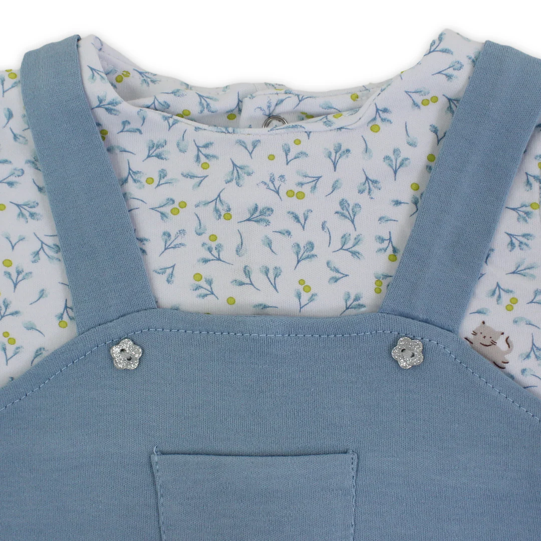 Baby Girls Cotton Romper – Leaves Print - Image 6
