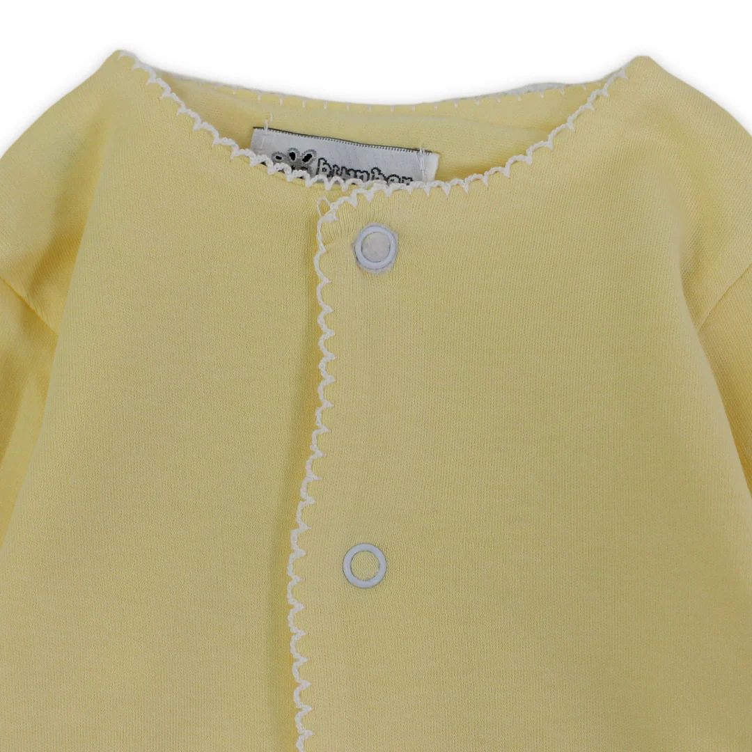 Baby Girls Cotton Baby Footie – with Flowers Embroidery - Image 3