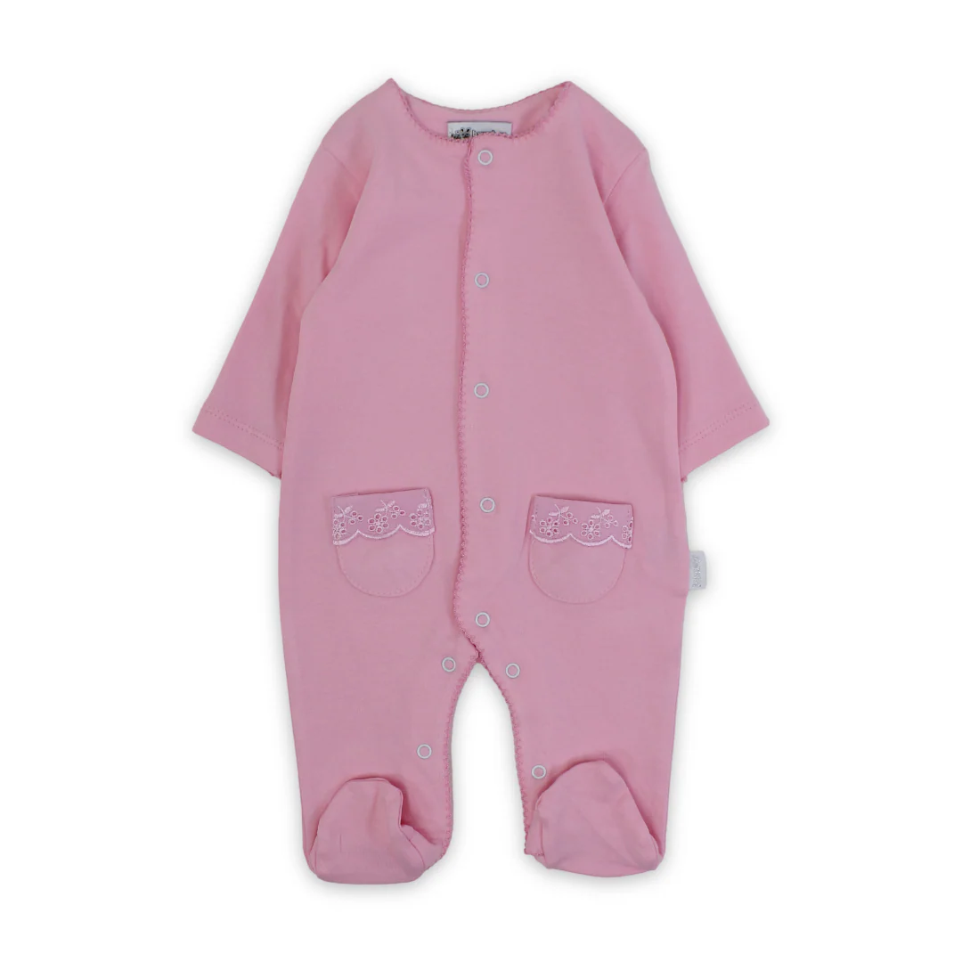 Baby Girls Cotton Baby Footie Onesie - Image 4