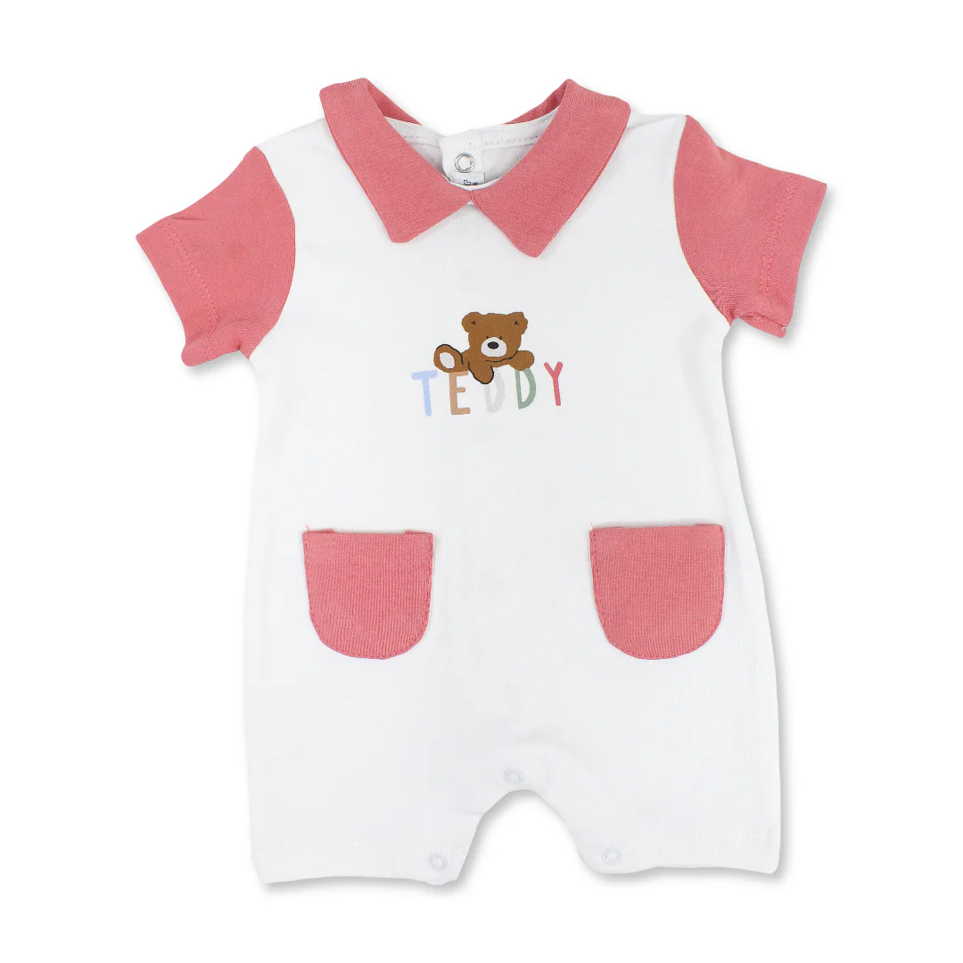 Baby Boys Cotton Romper – Teddy Bear Print - Image 4