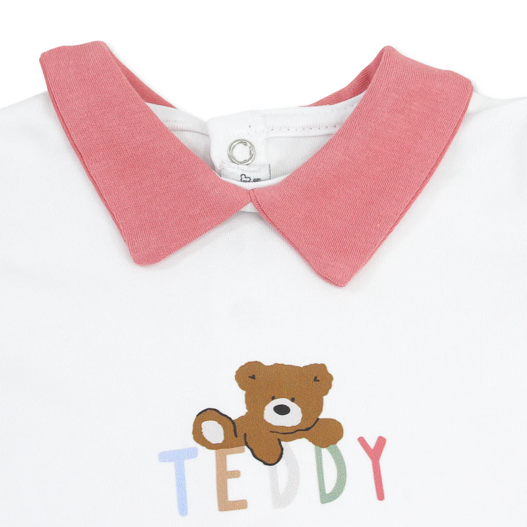 Baby Boys Cotton Romper – Teddy Bear Print - Image 5