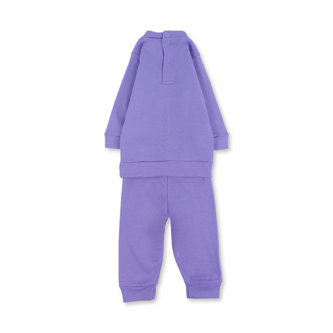 Baby Girls Cotton Pajama – with Dog Drinking Bubble Tea Print - Image 8