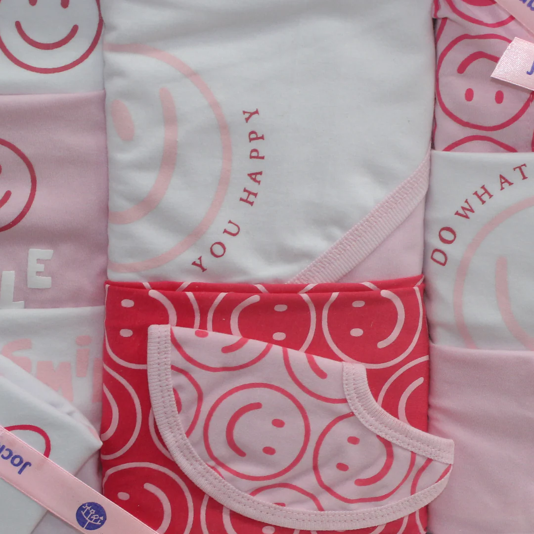 Baby Girls Cotton Gift Clothes Box Pink & White – 3-6m (10 Pcs) - Image 3