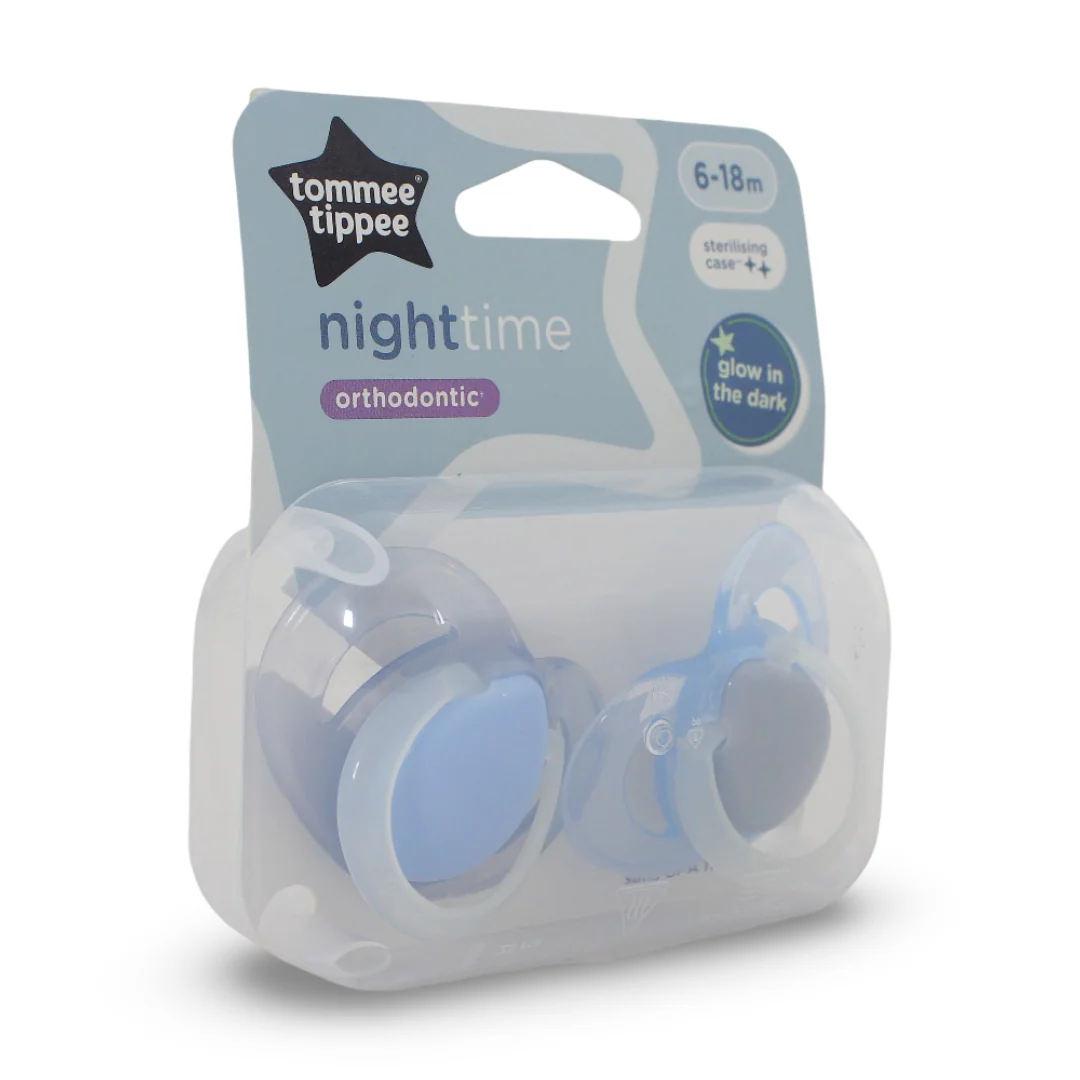 Tommee Tippee Night Time Orthodontic Soothers (6–18m) – Pack of 2