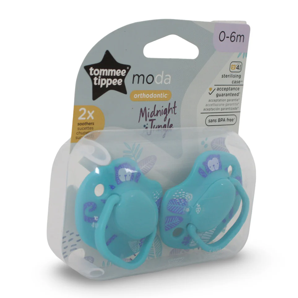 Tommee Tippee Moda Midnight Jungle Soothers, 2 Pcs (0-6m) - Image 2