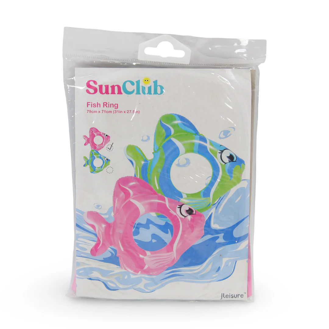 Sun Club Fish Inflatable Ring 79cm x 71cm – Fuchsia - Image 2