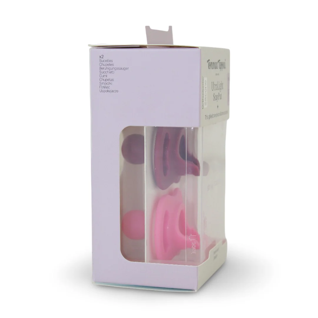 Tommee Tippee Ultra-Light StayPut Silicone Soother 6-18m – Pink & Burgundy - Image 2