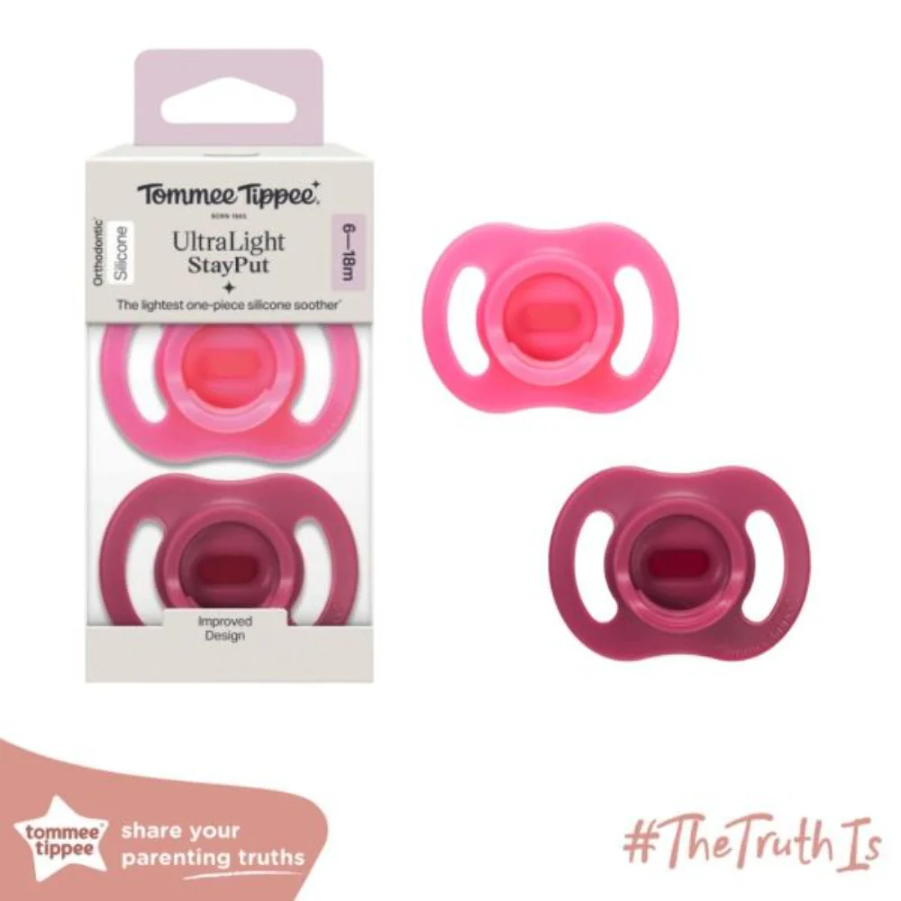 Tommee Tippee Ultra-Light StayPut Silicone Soother – 6–18 Months (Pack of 2) - Image 2