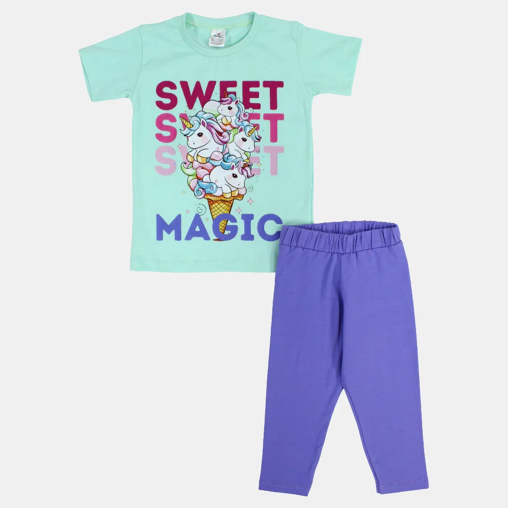 Girls Cotton Pajama Set - Sweet Magic Print - Image 4