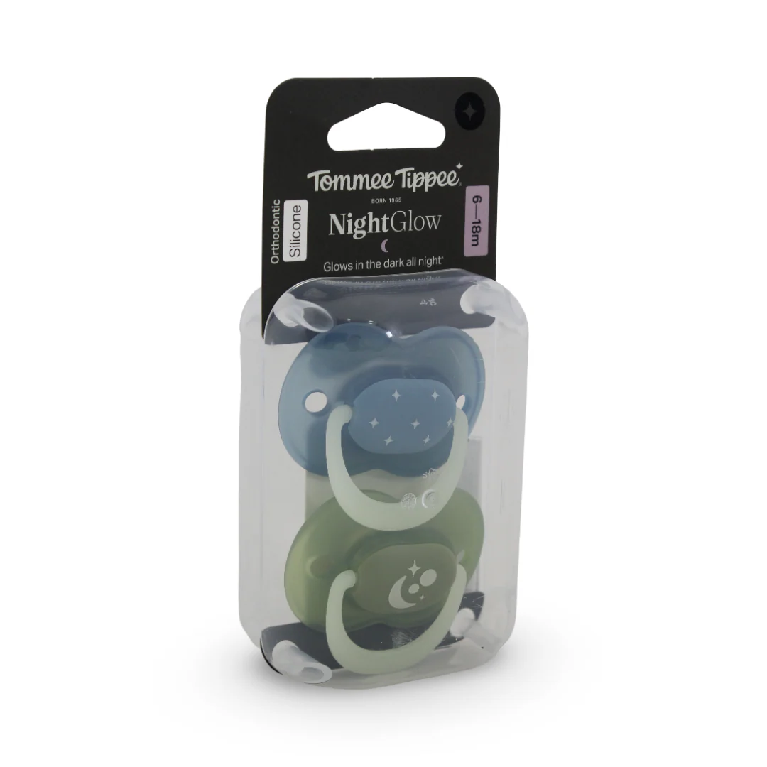 Tommee Tippee Nightglow Pacifier 6-18m – Mint & Baby Blue