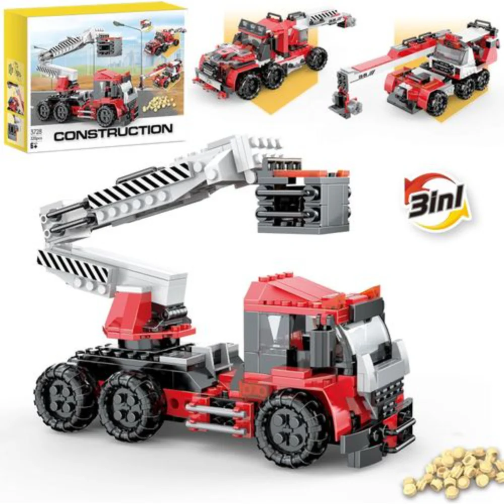 Cogo Build Zone 3-in-1 Construction Truck Building Blocks – 320 Pieces - Image 3