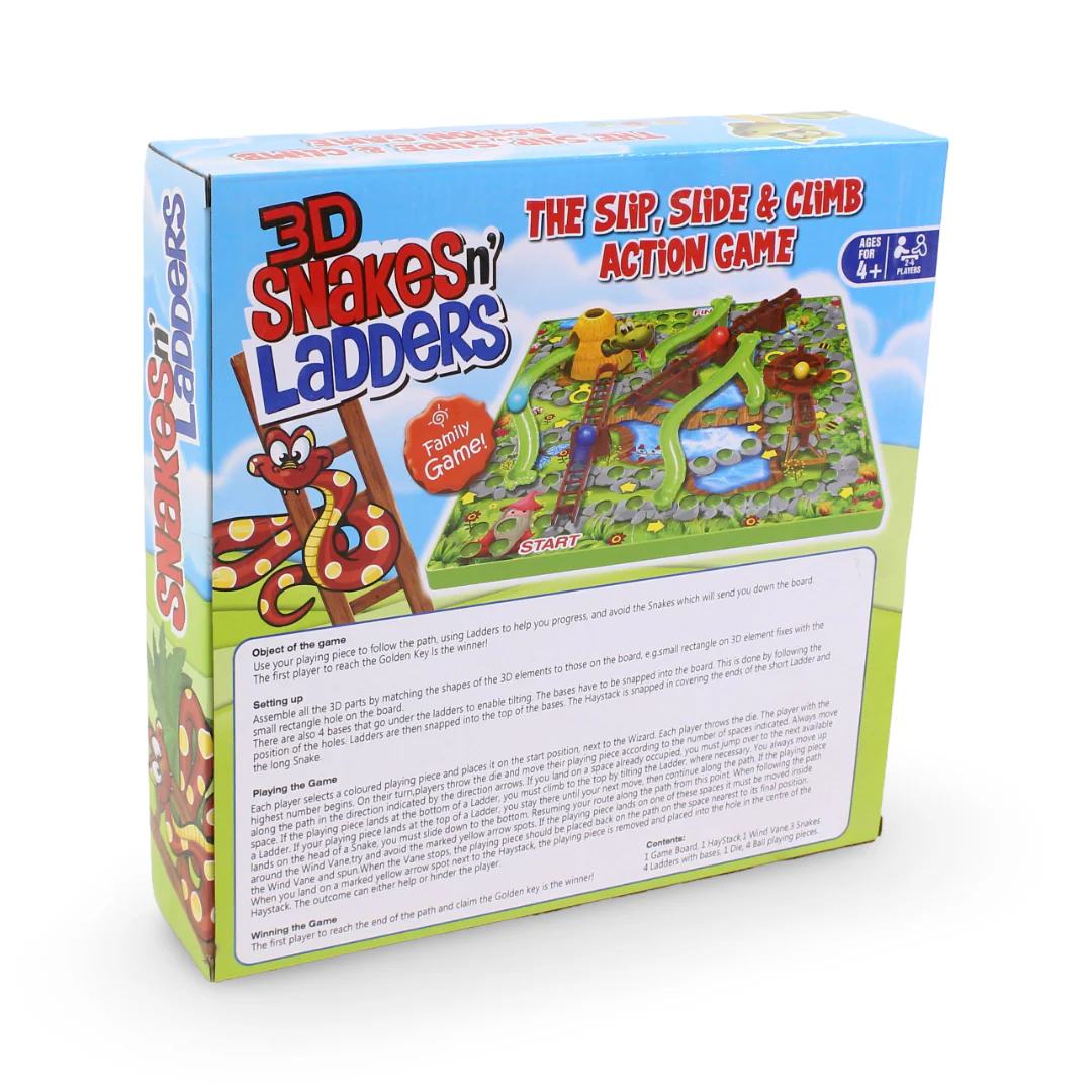 3D Snakes & Ladders Family Board Game - Image 2