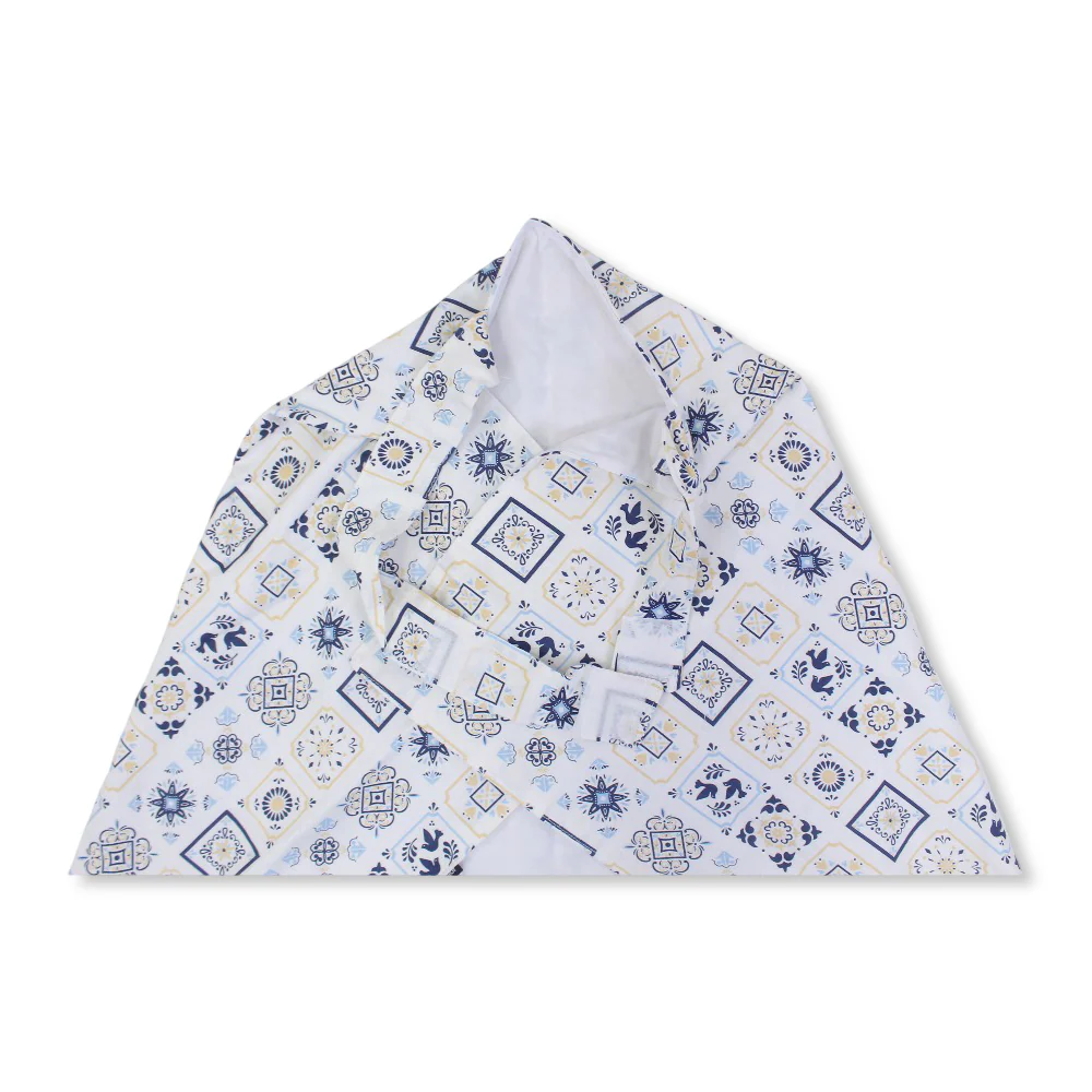 Breastfeeding Cover – White with Arabic Pattern Print - Image 3