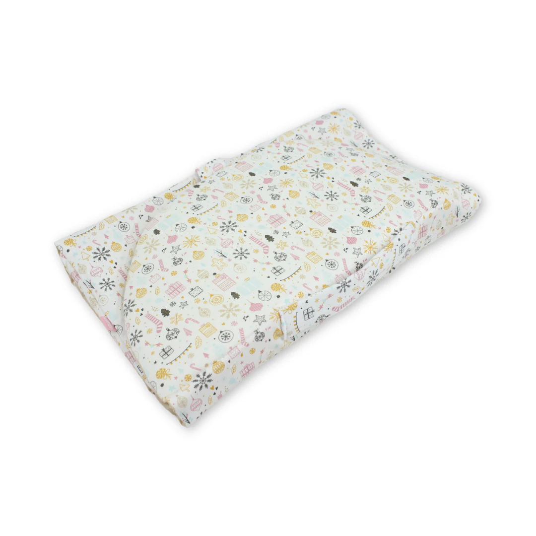 Cotton Mattress Baby – Off-White with Christmas Print - Image 2