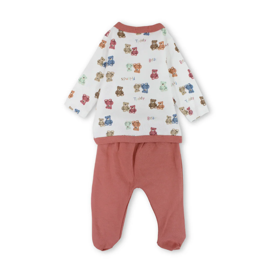 Baby Boys Cotton Pajama – Teddies Print - Image 2