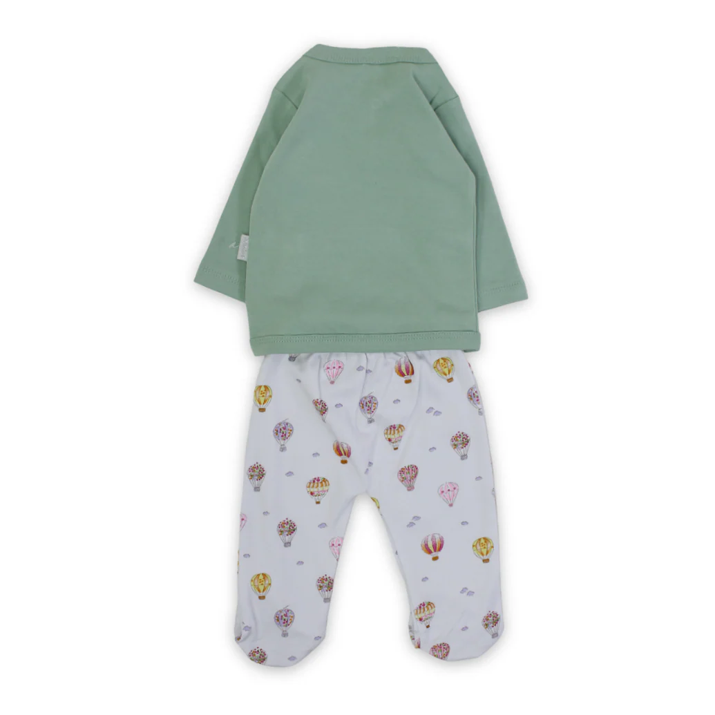 Unisex Baby Cotton Pajama – Clouds and Balloons Print - Image 5