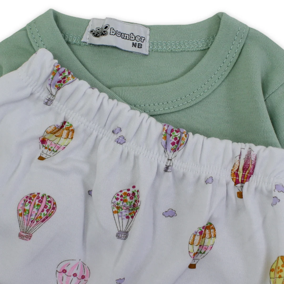 Unisex Baby Cotton Pajama – Clouds and Balloons Print - Image 6