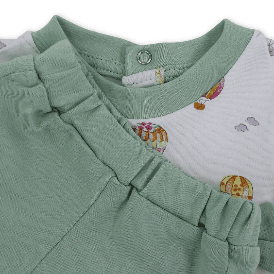 Baby Girls Cotton Outfit Set – Bow Design - Image 3