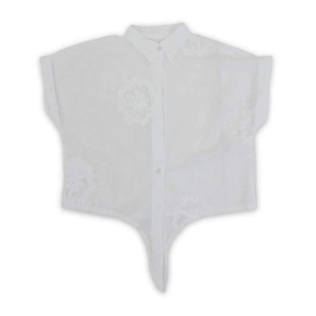 Girls Cotton Blouse – Off-White