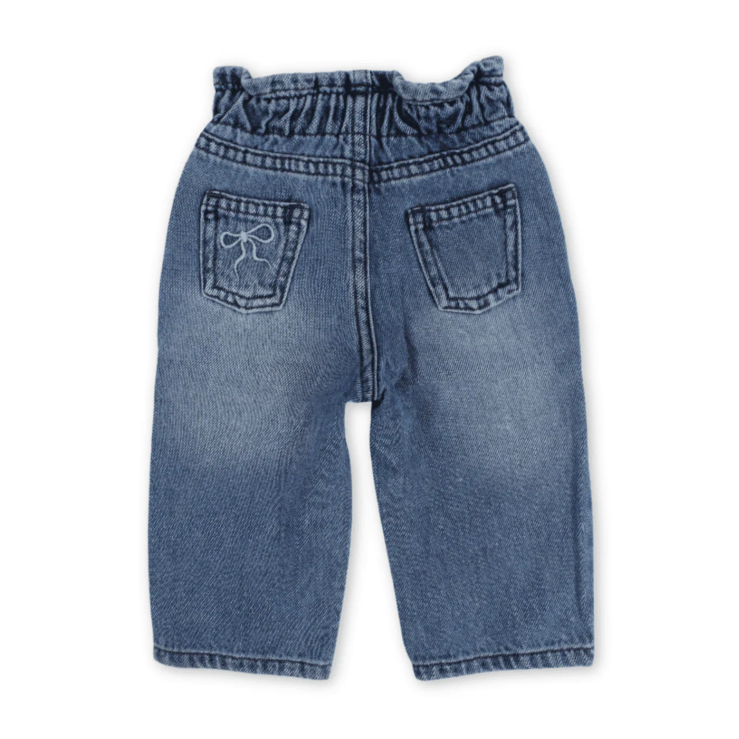 Baby Girls Denim Pants – Light Blue - Image 2