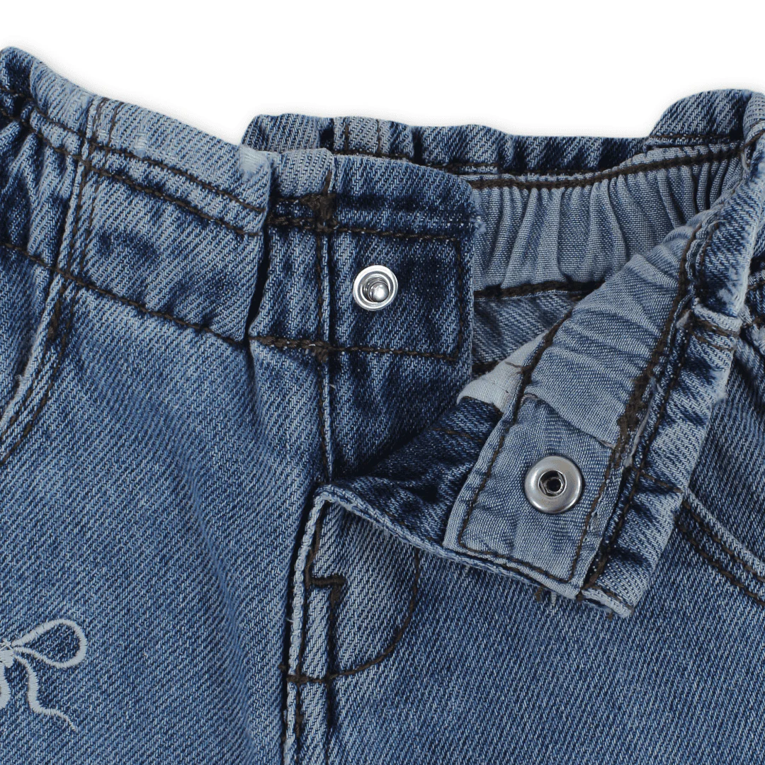 Baby Girls Denim Pants – Light Blue - Image 3