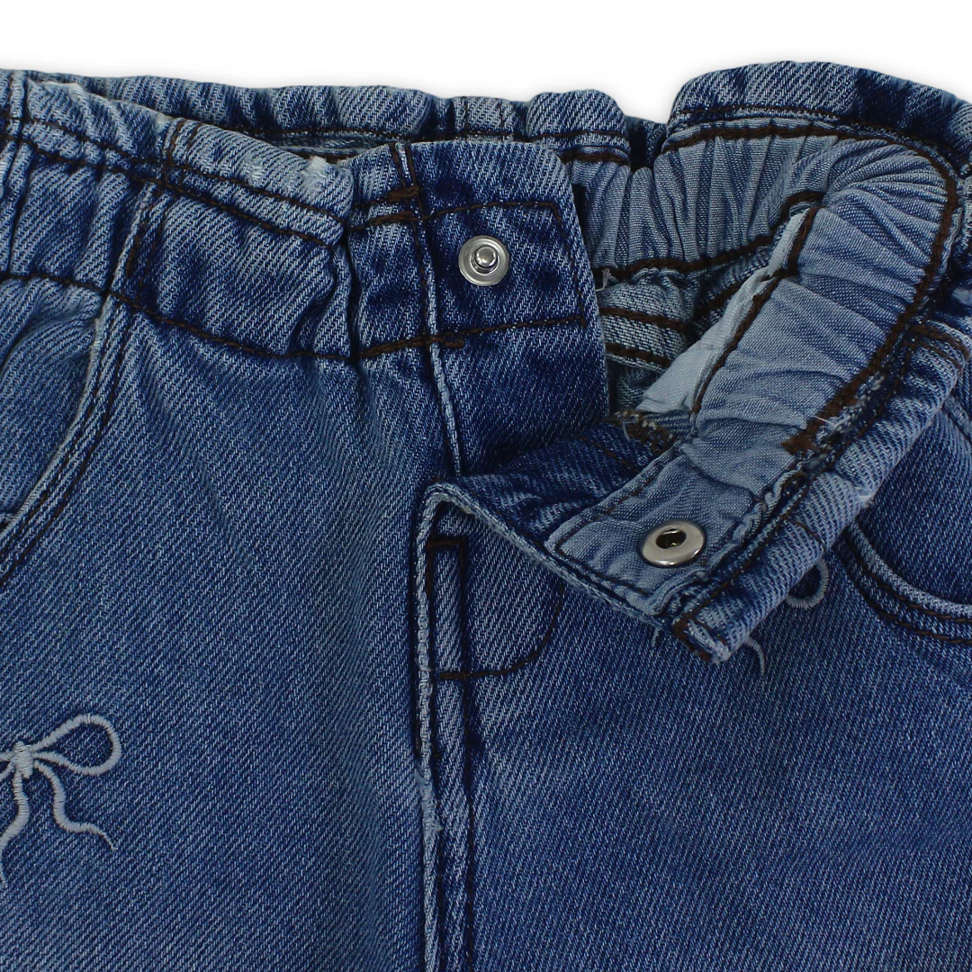 Baby Girls Denim Pants – Blue - Image 3