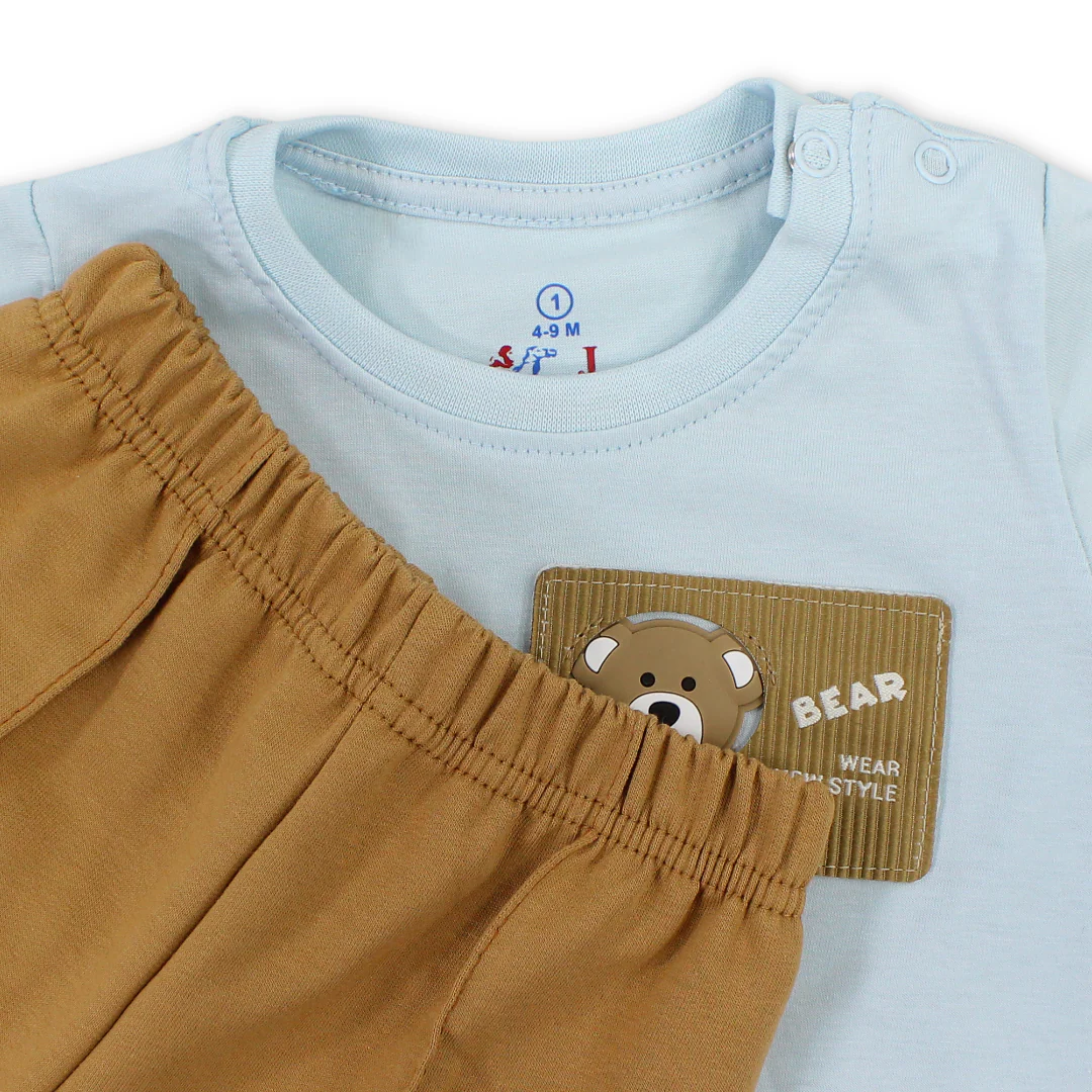 Baby Boys Cotton Pajama – with Bear Print - Image 3