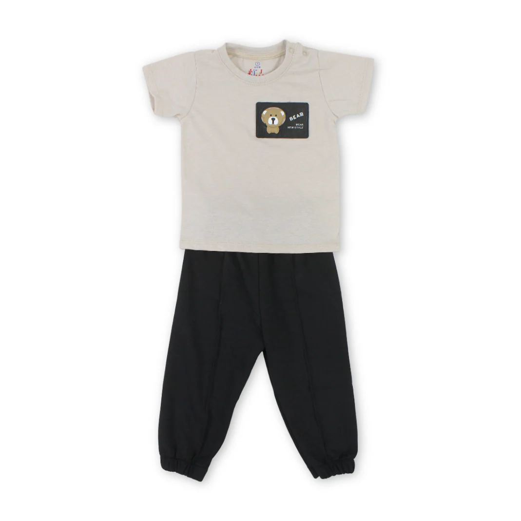 Baby Boys Cotton Pajama – with Bear Print - Image 4