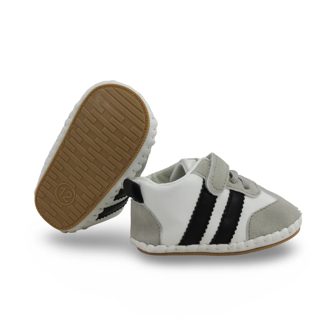 Unisex Baby Leather Shoes – Grey - Image 3