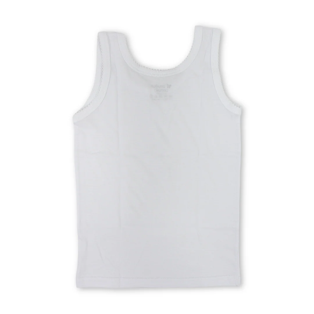 Girls Cotton Sleeveless Undershirt – White - Image 3