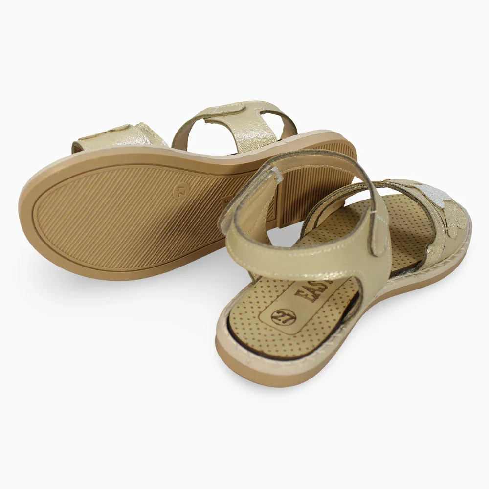 Girls Leather Sandals – Hearts Detail - Image 4