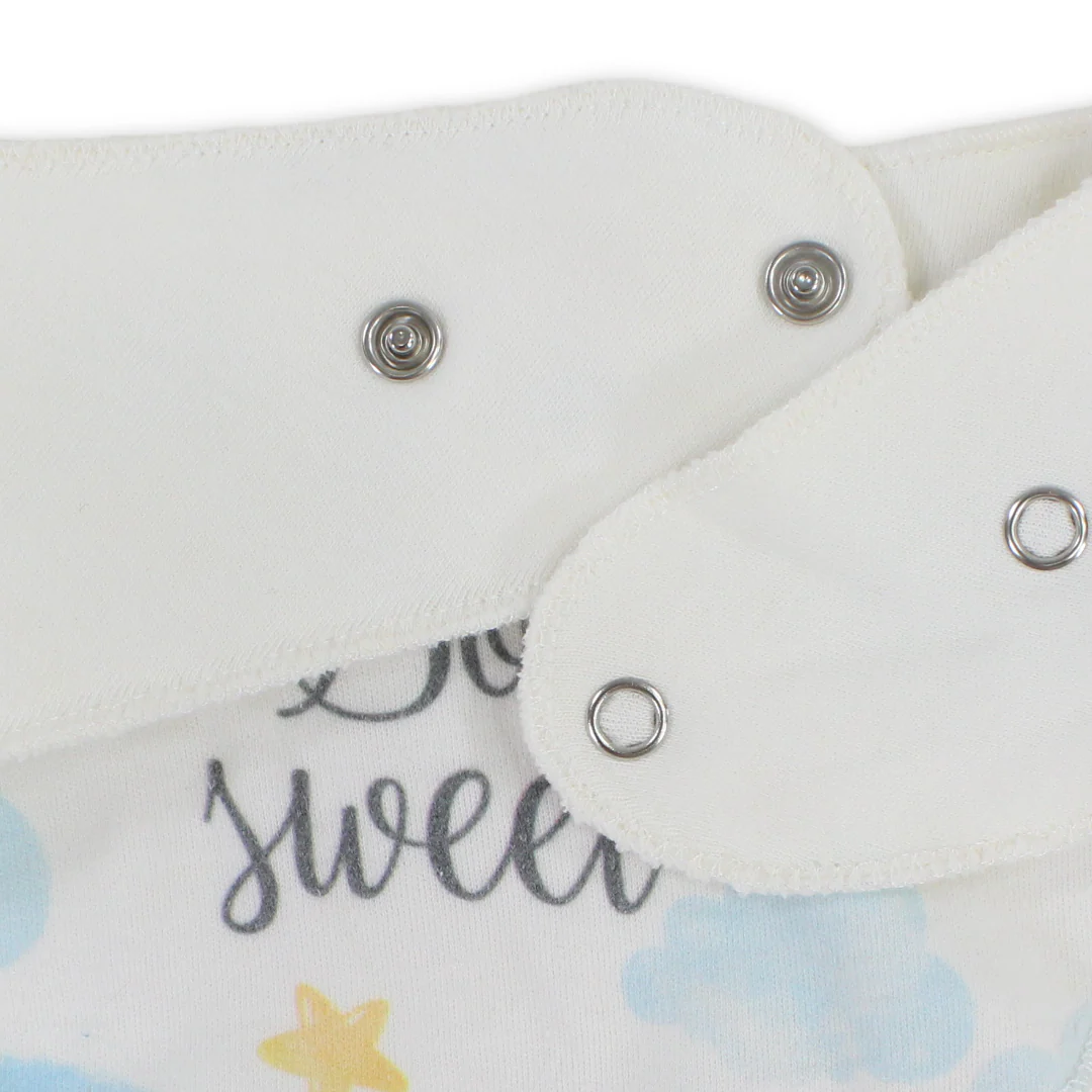 Cotton Baby Bib – White with "So Sweet" Print - Image 3