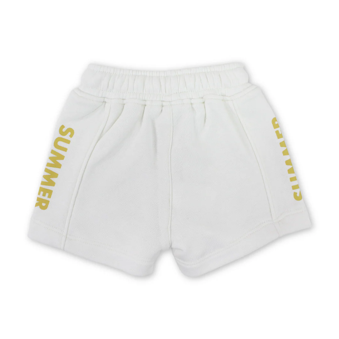 Unisex Baby Cotton Short – Off-White with "Summer Crew" Print - Image 5