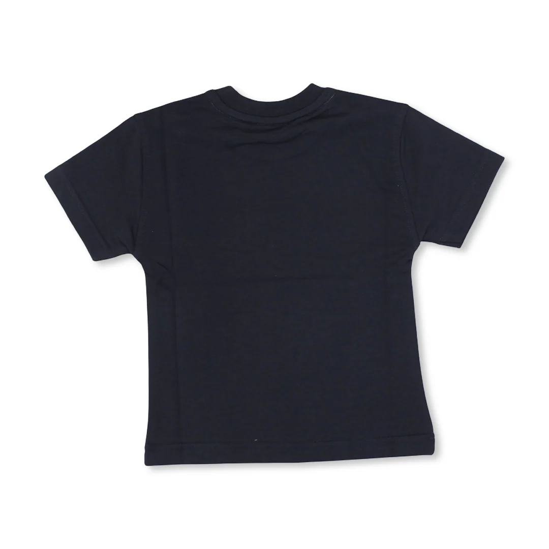 Baby Boys Cotton T-Shirt – Dark Grey with Smile Face Print - Image 2