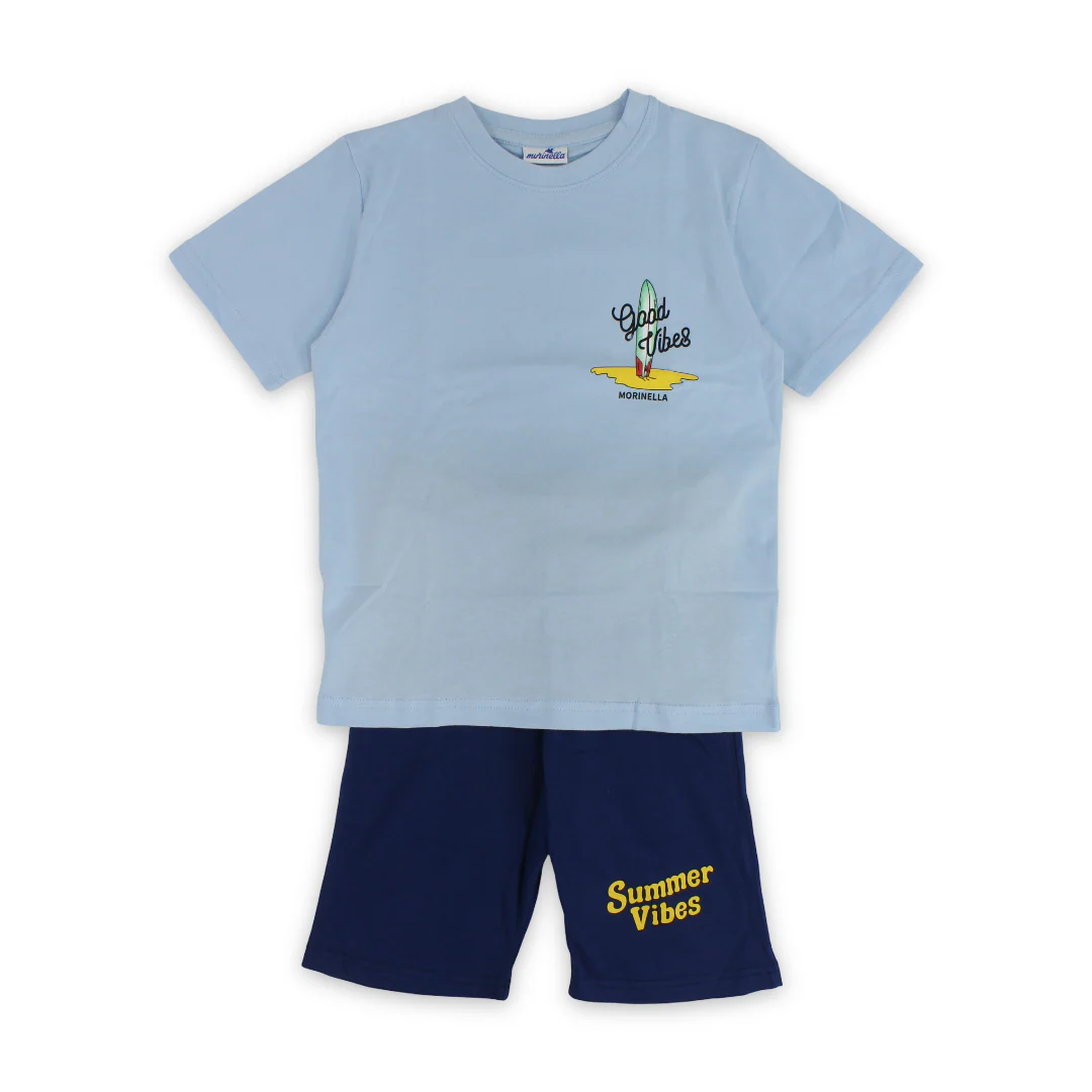 Boys Cotton Outfit Set – "Summer Vibes" Print
