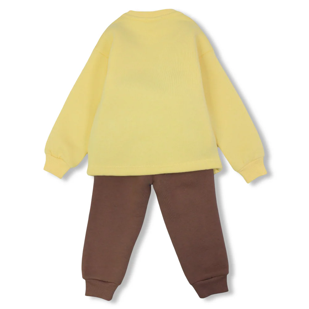 Boys Cotton Pajama Set – Yellow/Brown with "Basketball" Design - Image 6