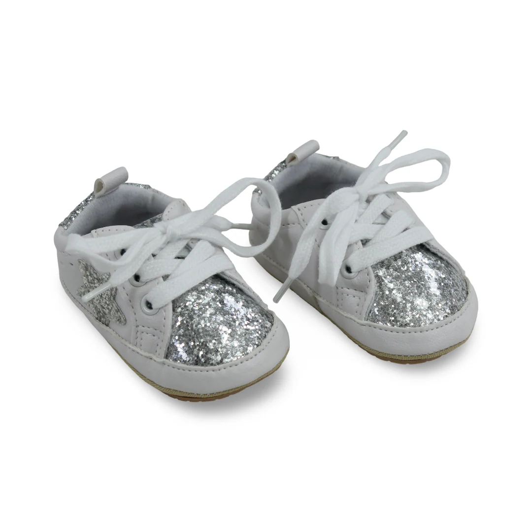Baby Girls Leather Shoes – with Glitter - Image 4