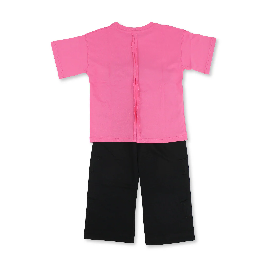 Girls Cotton Outfit Set – "Nice Team" Print - Image 5