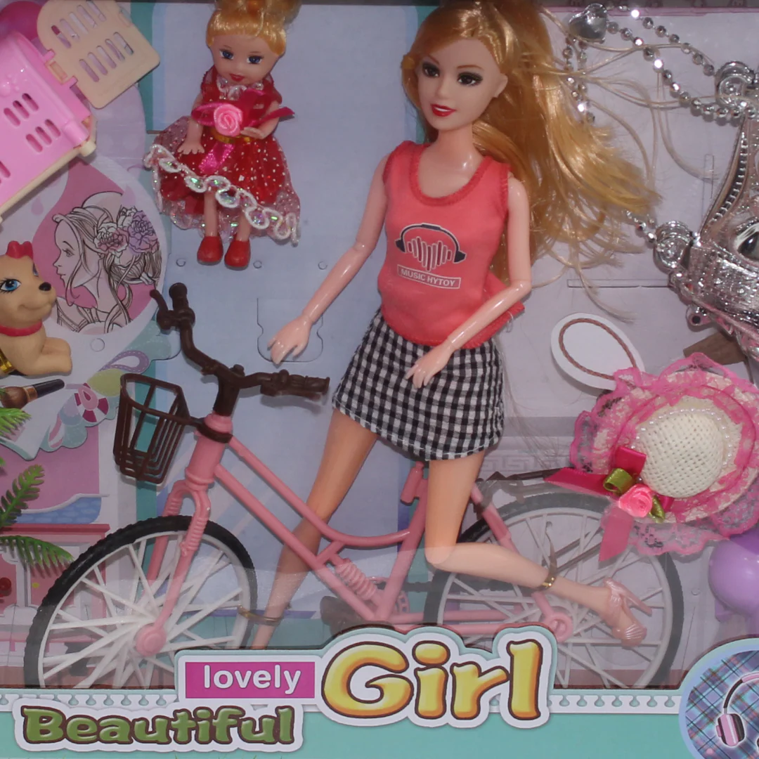 Fashion Doll Toy Set Bicycle and Accessories - Image 3