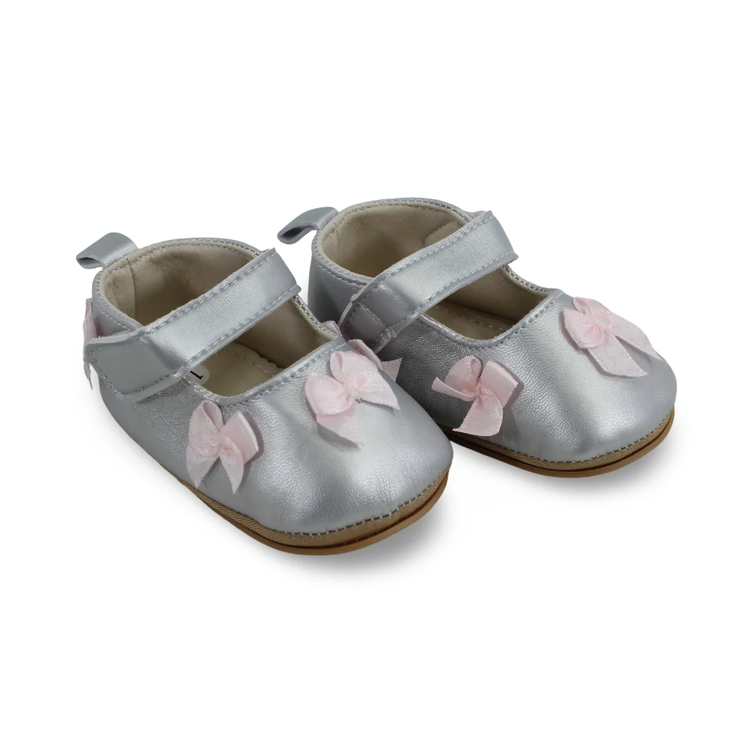 Baby Girls Leather Ballerina – with Stan Bows Design