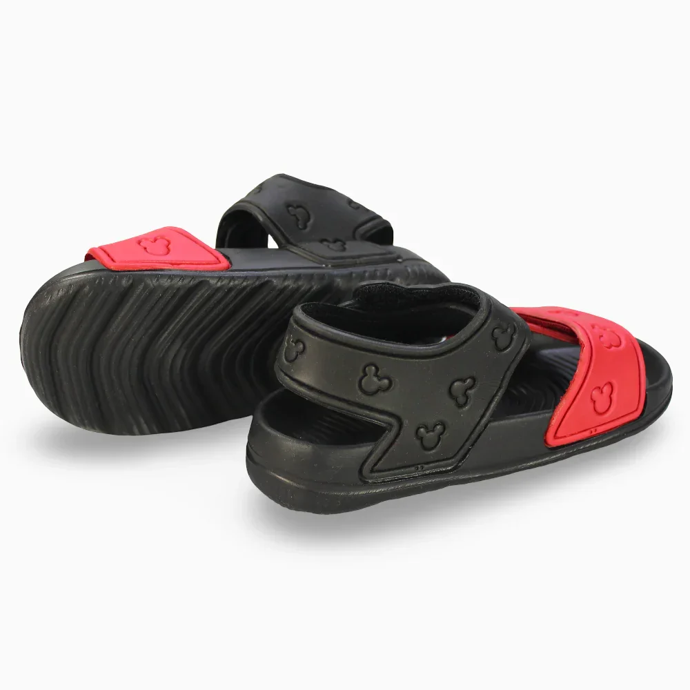 Boys Leather Sandals - Red with Mickey Mouse Detail - Image 3